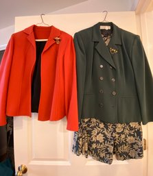 Two Suits With Pants - Orange Size 12 And Black With Print 12P - 86