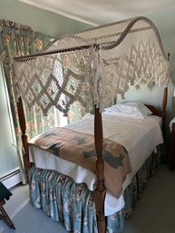 Antique Twin Canopy Bed With Linens - BRB