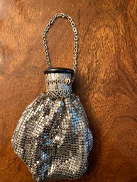 'Rare' Whiting And Davis Vintage Slinky Sequin Dress Pouch W/ Mirror Bottom