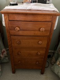 Small Antique Bedside Chest With 4 Drawers - BRC