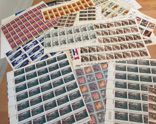 Vintage Unused US Postage Stamp Sheets - Bicentennial, Apollo, Gallant Soldier, Ochs, Movie Maker, Etc