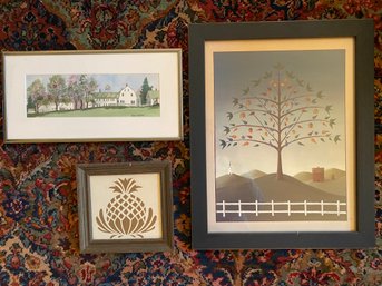 3 Primitive Framed Prints - 52