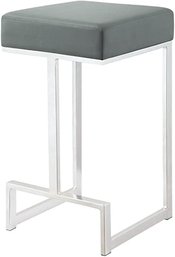 #162 Coaster CO- Counter Height Stool, GreyChrome