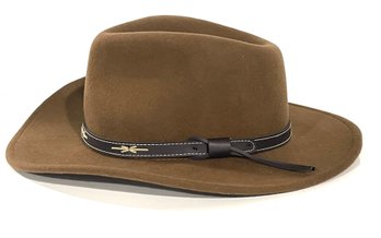 #66 Santa Fe Crushable Wool Felt Outback Western Style Cowboy Hat By Silver Canyon