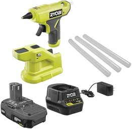 #161 Techtronics Ryobi ONE 18V Cordless Compact Glue Gun Kit With 1.5 Ah Compact Lithium-Ion Batt And Charger