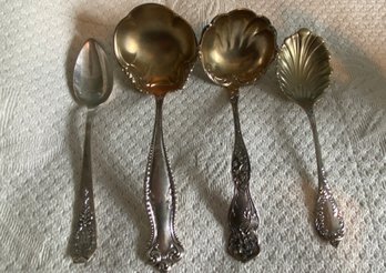 3 Antique Sterling Silver Ladles And A Sterling Silver Spoon All Stamped