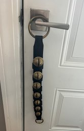 Brass Sleigh Bells On Leather Strap