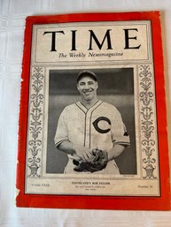 #72 April 19,1937 Time Magazine Bob Feller On Cover