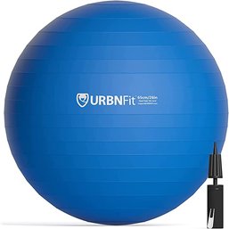 #165 URBNFit Exercise Ball - Yoga Ball For Workout Pregnancy Stability - AntiBurst Swiss Balance Ball W / Pump