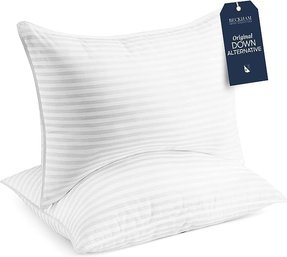 #28 Beckham Hotel Collection Bed Pillows King Size Set Of 2 - Down Alternative Bedding Gel Cooling Big Pillow