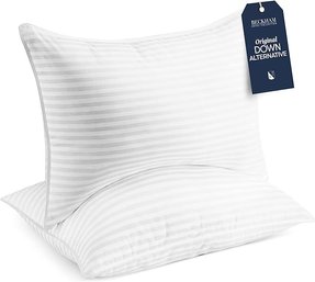 #63 Beckham Hotel Collection Bed Pillows King Size Set Of 2 Down Alternative Bedding Gel Cooling Big Pillow