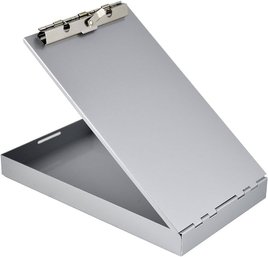 #133 Lot 2 Saunders Silver Memo Size Aluminum Redi Rite Storage Clipboard With 1 Inch Storage Compartment