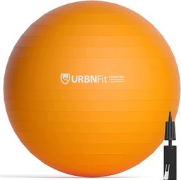 #123 URBNFit Exercise Ball - Yoga Ball For Workout Pregnancy Stability - AntiBurst Swiss Balance Ball W / Pump