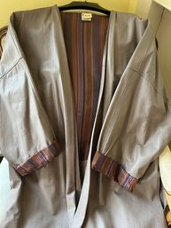 Unique Rain Or Shine Taupe Italian Leather Long Coat