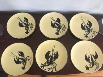 6 Vintage Pottery Plates Set Of 6 Hand Painted From Norway
