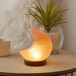 #147 Lofy Lyfe Calla Moon Salt Lamp W/ 8 Color Modes, Multicolor Light Himalayan Crystal W/Wooden Stand