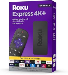#151 Roku Express 4K  Roku Streaming Device 4K/HDR, Roku Voice Remote, Free & Live TV