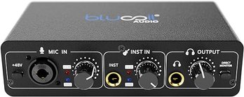 #132 Blucoil Portable USB Audio Interface With 48V Phantom Power, USB Bus Power, Low-Latency Direct