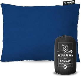 #131 Wise Owl Outfitters Memory Foam Pillow - Compressible Travel Pillow, Blue, Small