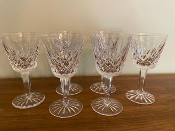 12 Waterford (only 6 Pictured) Stemmed 6' Crystal Wine Glasses - 6