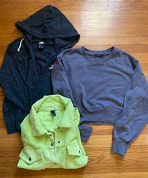 Nike Zip Up Hoodie, Forever 21 Crop Sweatshirt, Wild Fable Corduroy Oversized Button Down - Mediums
