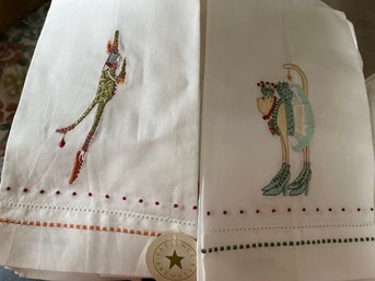 New Two Linen Embroidered Towels Patience Brewster 2