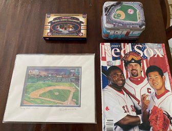 Signed PJ Szufnarowski Fenway Art And Other Red Sox Items