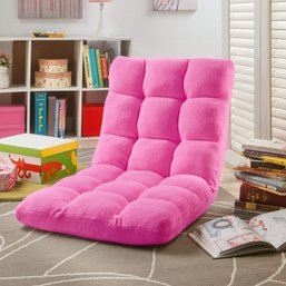 #72 Luxe-Living Loungie Microplush Floor Gaming Chair - Rocking Gaming Chair Floor Chair Pink