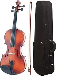 #57 Mendini By Cecilio Violin 4/4 MV300 Satin Antique, Student Or Beginners Kit W/ Case, Bow **missing Items**
