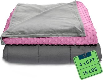 #58 Quility Weighted Blanket For Adults 15 LB Twin Size Heavy Blanket 48'x72', Pink