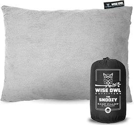 #129 Wise Owl Outfitters Camping Pillow - Travel Pillow SmallMedium Grey