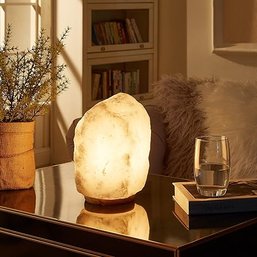 #115 Lofy Lyfe Eamon Salt Lamp W/ 8 Color Modes, Multicolor Light Authentic Himalayan Crystal W/Stand