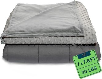 #54 Quility Weighted Blanket For Adults - 30 LB King Size Heavy Blanket 86'x92', Grey