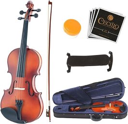 #22 Mendini By Cecilio Violin For Beginners, Kids & Adults - Beginner Kit For Student WHard Case, Rosin, Bow