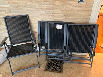 4 Grey/Black Folding Chairs