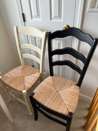 2 Ladder Back Chairs With Rush Seats - 3RD11