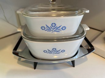 2 Piece Corning Ware Set With Stand - K21