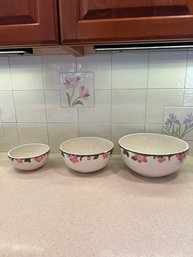 #117 Franciscan Desert Rose  Mixing Bowls