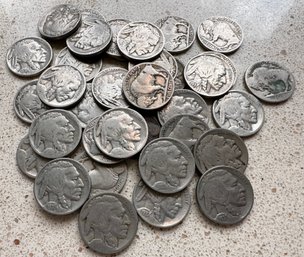 36 (Thirty Six) Buffalo Nickels Including 1929 - 39