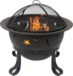 #84 Endless Summer, WAD1081SP, 30 In. Diameter Deep Bronze Firebowl With Stars And Moons