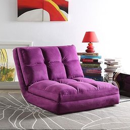#9 Loungie Micro-Suede 5-Position Adjustable Convertible Flip Chair Purple