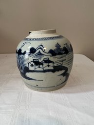 Blue & White Pottery Jug/vase 7'T