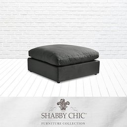 #126 Shabby Chic Linen Ottoman - Charcoal Monette
