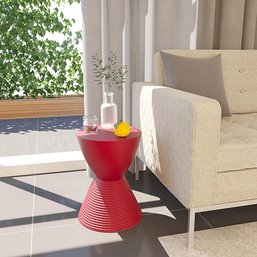 #34 LeisureMod Boyd Modern Accent Side Table End Table Indoor And Outdoor Use, 16.75' H X 11.75' W X 11.75' D