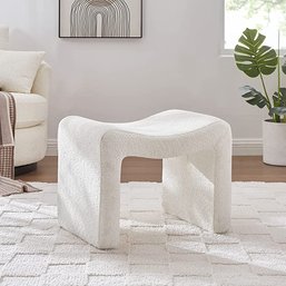 #68 VANOMi Small Footstool Ottoman, Multi-Functional Modern Foot Stool White