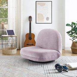 #18 Loungie Jamarlon Swivel ReclinerFloor Chair,Plush, 5 Adjustable Positions,Washable Covers, Lavender