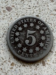 1866 (very Faint?) 5 Cent Shield Nickel - 51