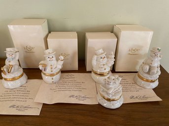 5 Lenox Snowman Trinket Boxes With 4 Original Boxes - 47