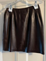 Chocolate Leather Henri Bendel Skirt