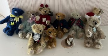 Vintage Adorable Handmade Miniature Mohair Teddy Bears - Lot Of 8 - 136br1